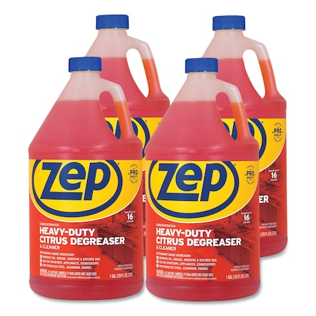 Zep Heavy Duty Degreaser, 1 Gal Jug, Liquid, Orange, 4 PK ZUCIT128